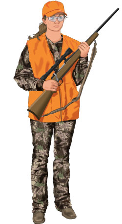 Illustration of the two-handed firearm carry. 