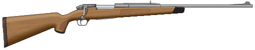 Illustration of a bolt action rifle. 