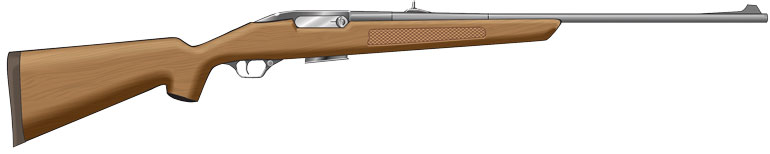 Illustration of a semi-automatic rifle. 