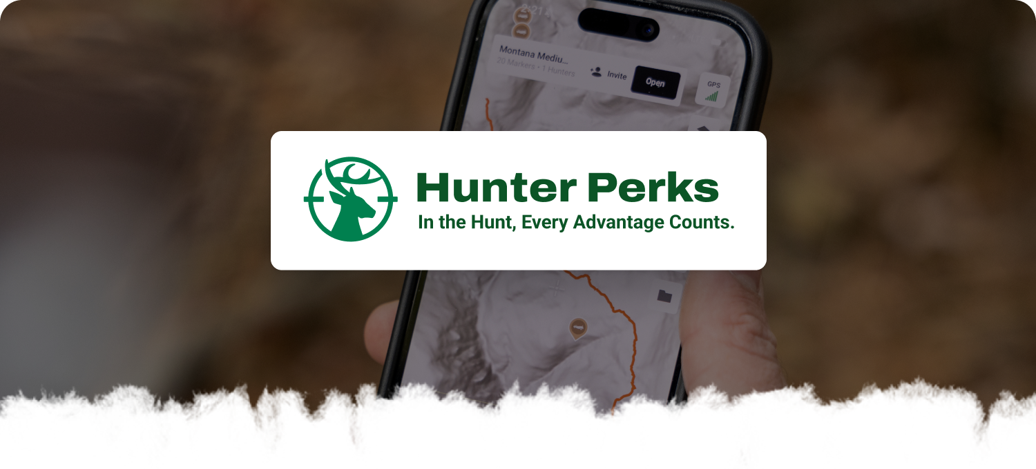 Illustration showing Hunter Perks logo with tagline for Hunter-Ed. 