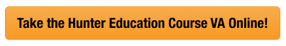 Button graphic represents CTA to take the hunter education course VA through Hunter-Ed.