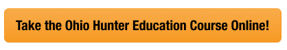 Yellow CTA button to take the Ohio hunter safety course online, get Ohio hunting license concept. 