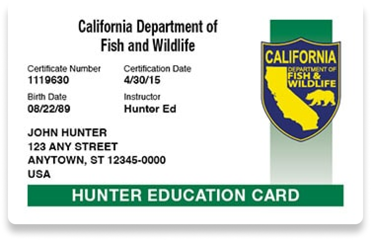 Illustration of the California Hunter Card, get a California hunting license concept.
