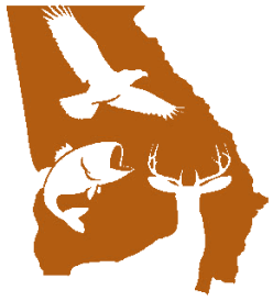 Logo for the Georgia DNR, get a hunting license in Georgia concept.