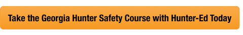 Button with text take the Georgia hunter safety course with Hunter-Ed today, Georgia hunting license concept.