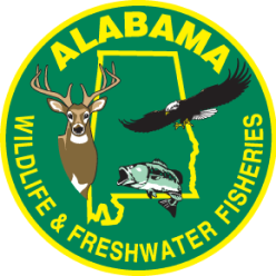 Alabama Wildlife logo illustration, get an Alabama hunting license concept.