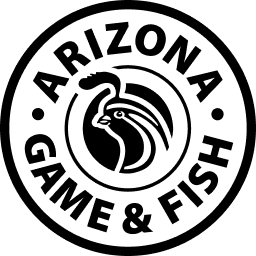 Arizona Game & Fish illustrated logo, get an Arizona hunting license concept. 
