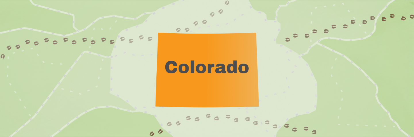 Illustration showing the state of Colorado, how to get an Colorado hunting license concept.