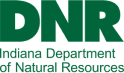 Indiana Department of Natural Resources logo, get an Indiana hunting license concept. 