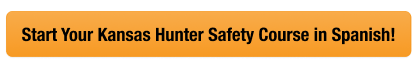 CTA button to start the Kansas hunter safety course, how to get an Kansas hunting license concept. 