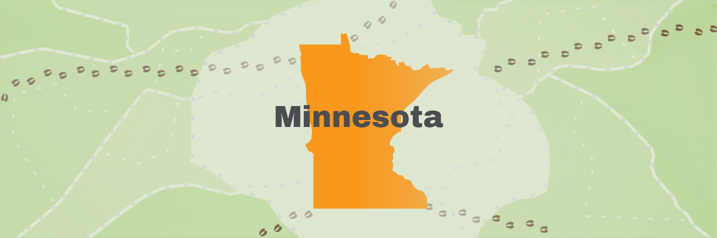 Illustration showing the state of Minnesota, how to get a Minnesota hunting license concept.