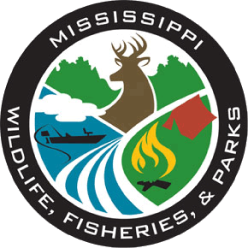 Mississippi Wildlife, Fisheries, & Parks logo, get a Mississippi hunting license concept.