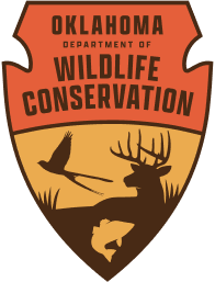 Oklahoma Department of Wildlife Conservation logo, get an Oklahoma hunting license concept. 
