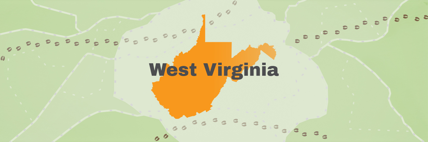 Illustration showing the state of West Virginia, how to get a WV hunting license concept.