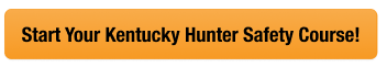 Yellow CTA button to start the Kentucky hunter safety course, get a Kentucky hunting license concept.