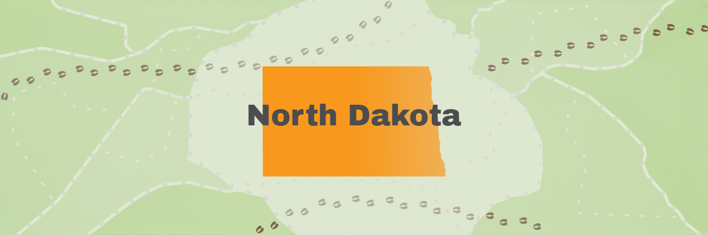 Illustration showing the state of ND, how to get a North Dakota hunting license concept.