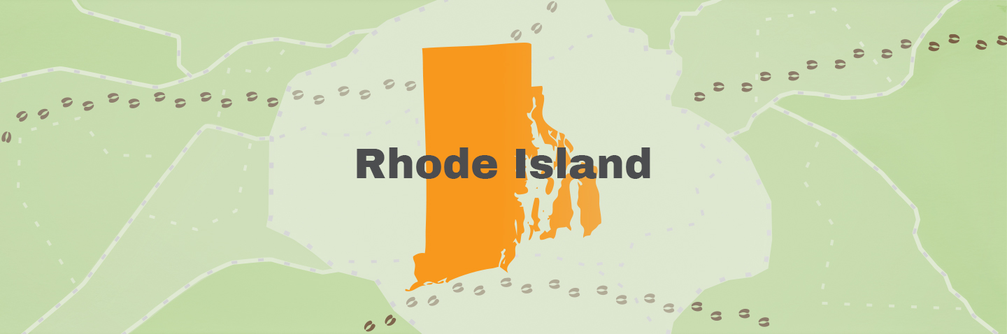 Illustration showing the state of RI, how to get a Rhode Island hunting license concept.