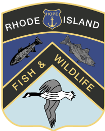 Rhode Island Fish & Wildlife logo, get a Rhode Island hunting license concept.