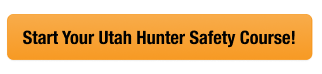 Yellow CTA button to start the Utah hunter safety course, get a Utah hunting license concept.