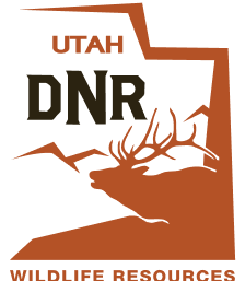 Utah DNR logo in color, get a hunting license in Utah concept.