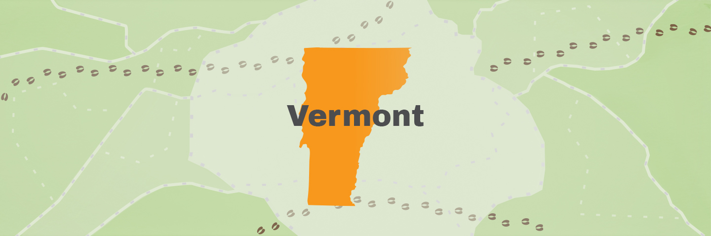 Illustration showing the state of VT, how to get a Vermont hunting license concept.