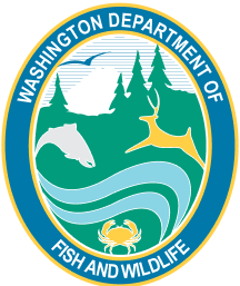 Washington Department of Fish and Wildlife logo, get a Washington hunting license concept. 