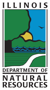 Illinois Department of Natural Resources logo illustration, how much does an IL hunting license cost concept.