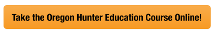Button with text to take the Oregon hunter safety course online, how much does OR hunting license cost concept. 