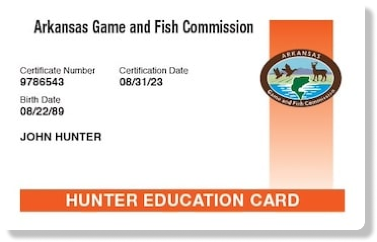 Arkansas hunter education card image, how to look up your Arkansas hunter safety card concept.