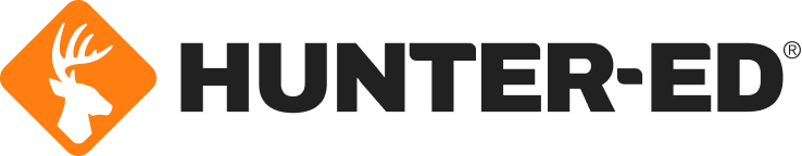 Hunter-Ed color logo, best hunter safety course concept. 