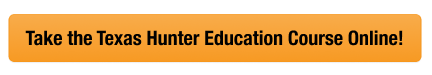 Yellow CTA button for the Texas hunter education course online, get a TX hunting license concept.