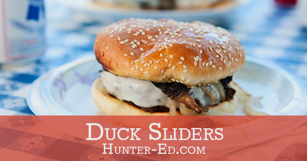 Grapic of wild game recipes duck sliders. 