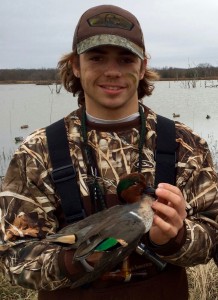 Photo of Reid Strobl, a duck hunter. 